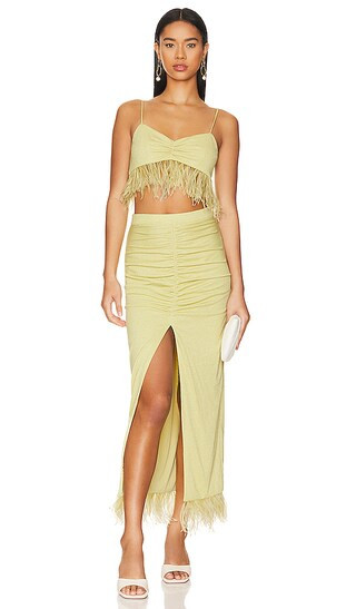 Alida Bralette & Midi Skirt Set in Pear | Revolve Clothing (Global)