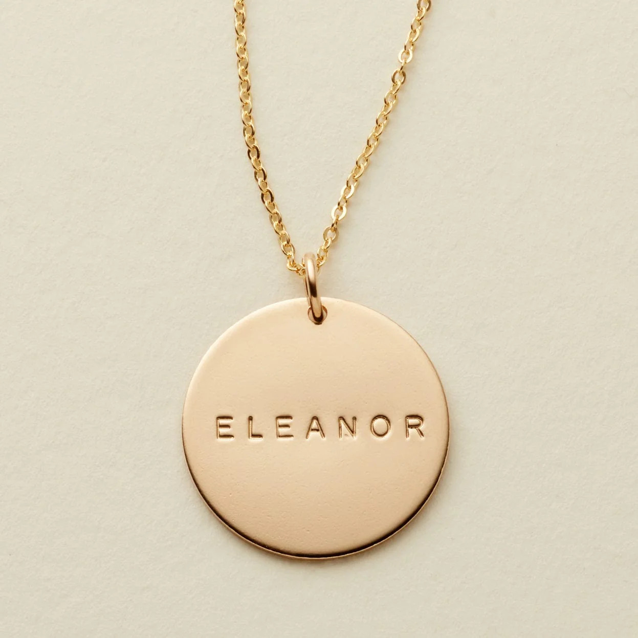 Made By Mary Name Disc Necklace | Hand Stamped & Handmade | Made By Mary | Made By Mary