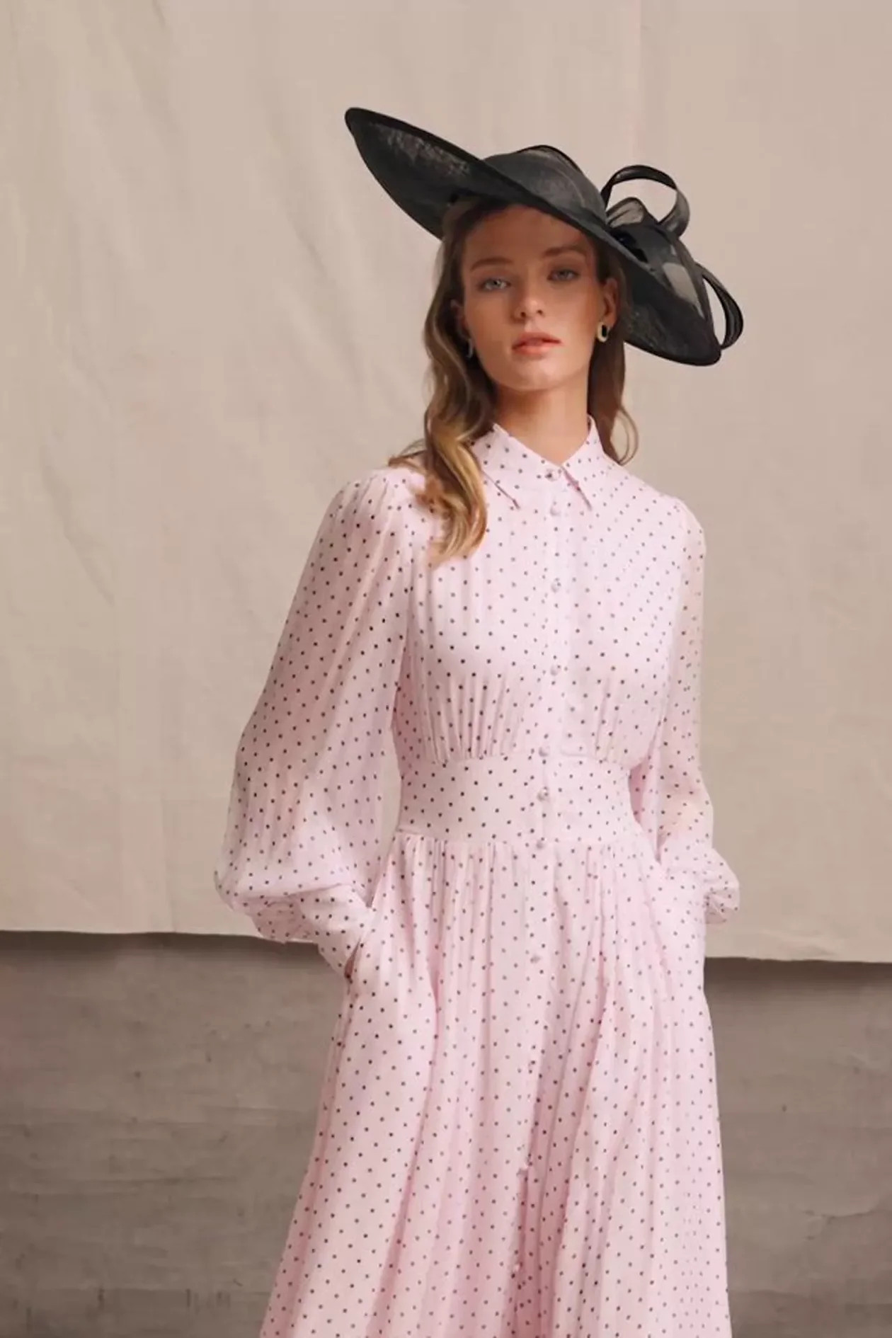 Sorrento Shirt Dress (Pink Polka Dot) | Holland Cooper