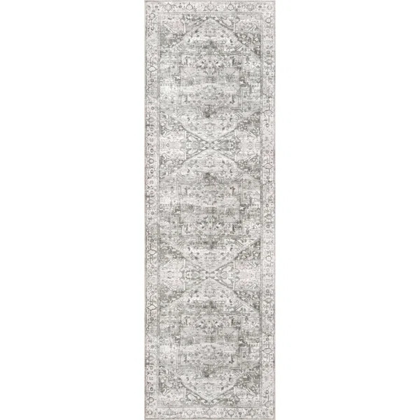 Leyhill Oriental Machine Washable Area Rug in Gray | Wayfair North America