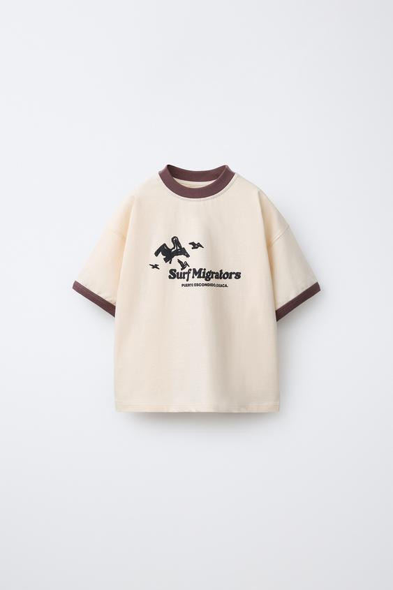 T-SHIRT CONTRASTE INSCRIPTION | Zara FR