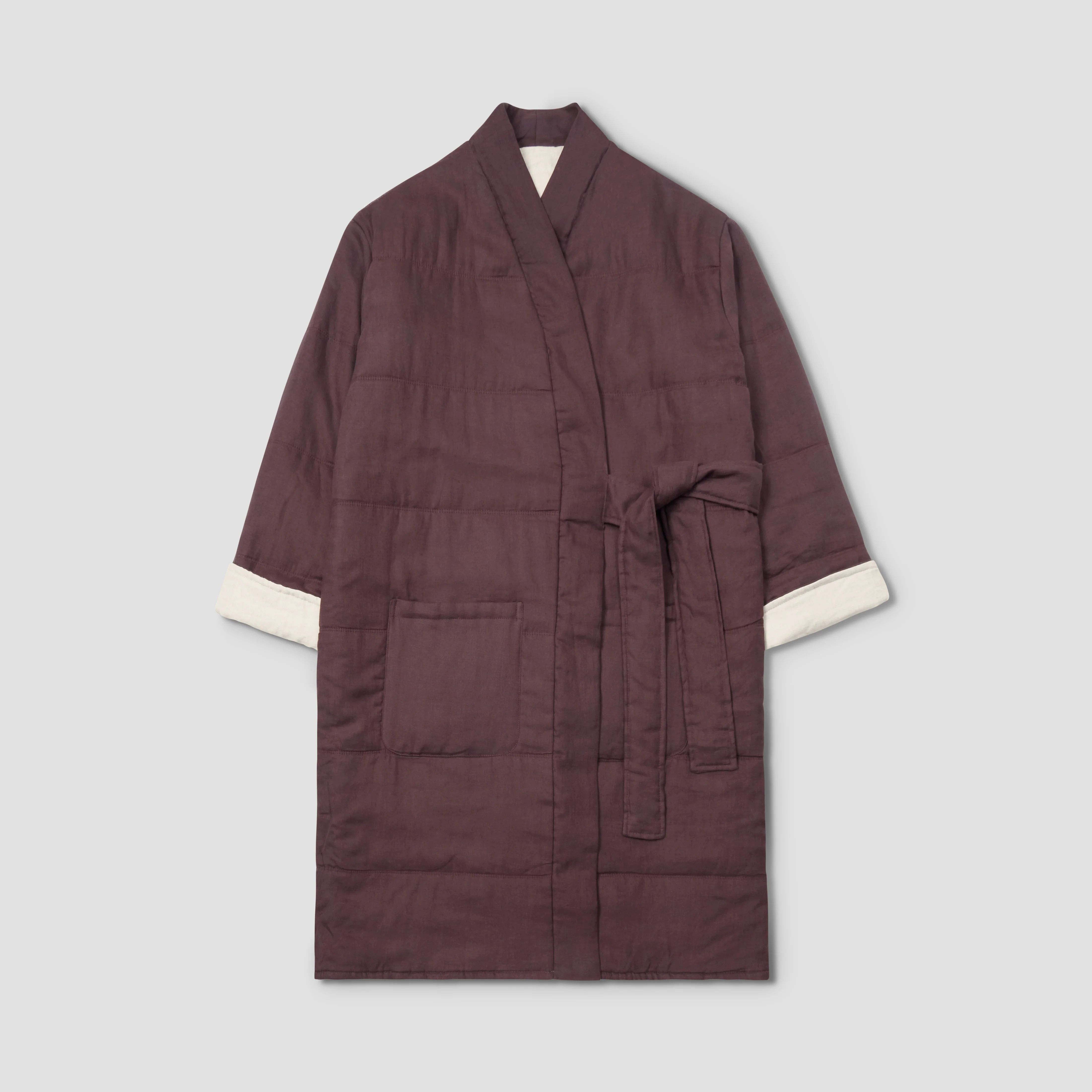 Conker Brown Linen Housecoat | Piglet