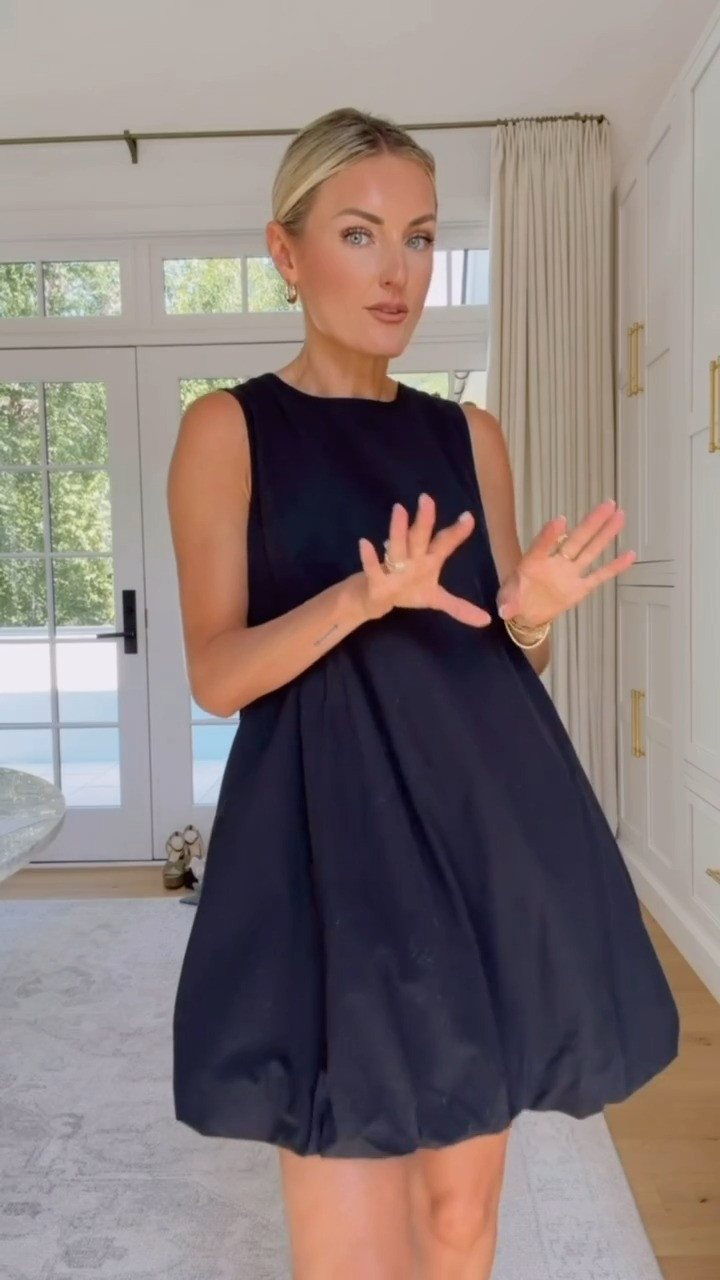 The cutest black bubble dress- I can't believe how good the price is on this! Perfect for game day if one of your colors are black- accessorize with your other team's color and it can work for several different schools! Wearing S

Loverly grey, black bubble dress mini, game day dress, affordable fashion finds women, black mini dress 

 #LTKSeasonal