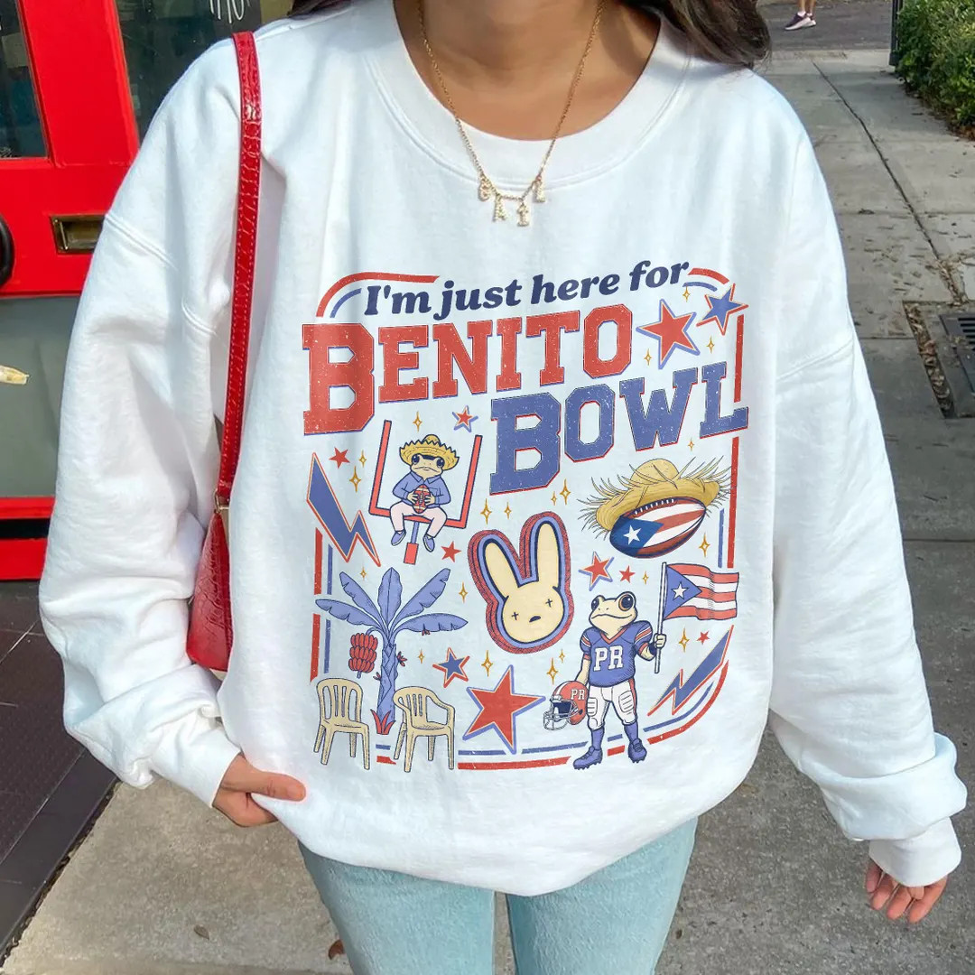 Benito Bowl Sweater, Funny Football Fan T-shirt, Graphic Bunny Sweatshirt, Big Game Shirts, Halft... | Etsy (US)