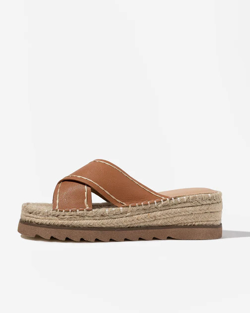 Lucinda Faux Leather Espadrille Platform Sandal - Tan | VICI