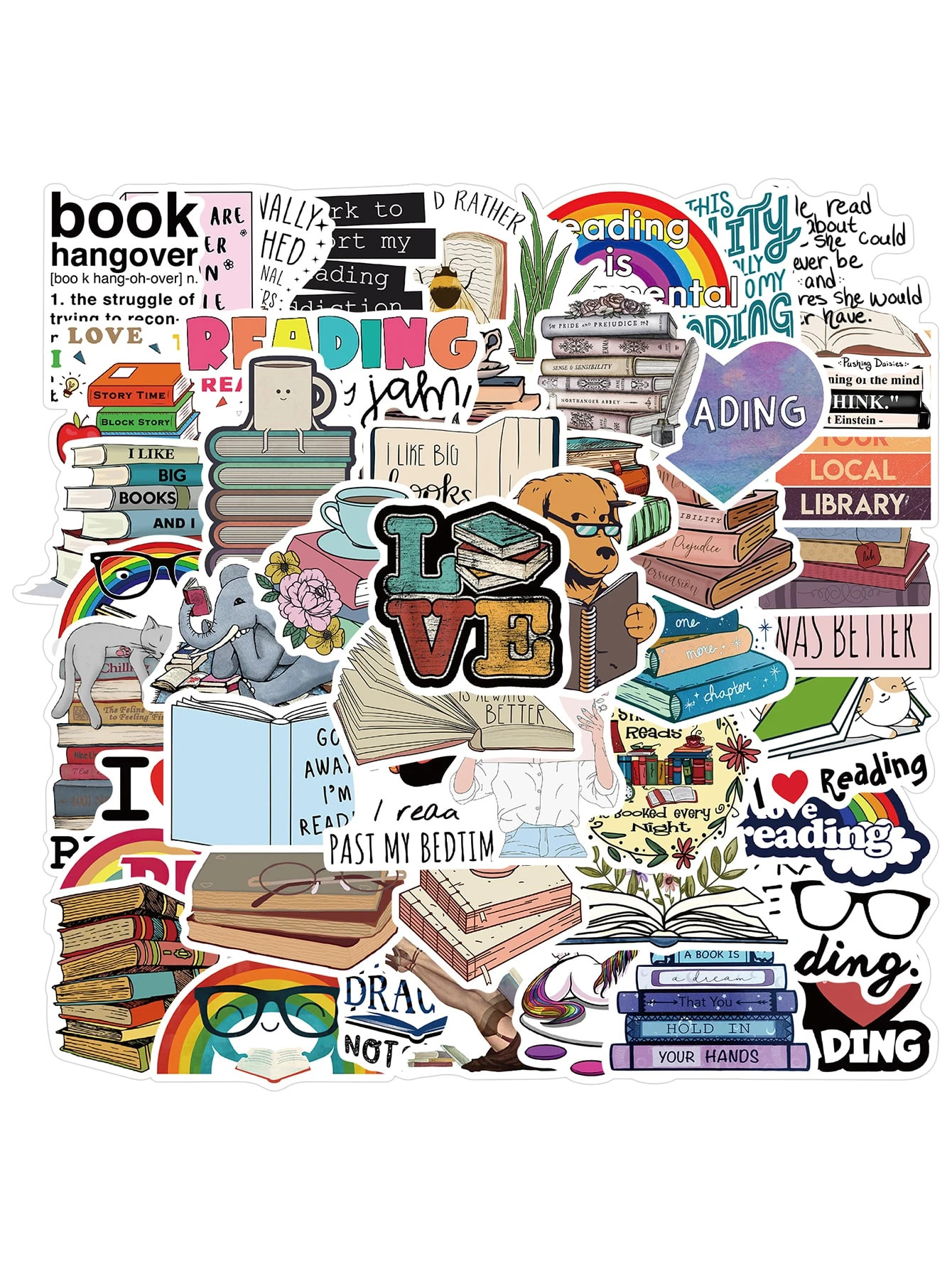 50pcs Book Print Sticker | SHEIN