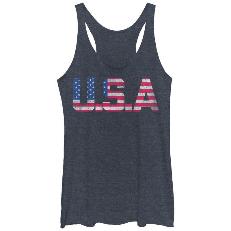 Women's Lost Gods Fourth of July  USA Stars and Stripes Racerback Tank Top | Target