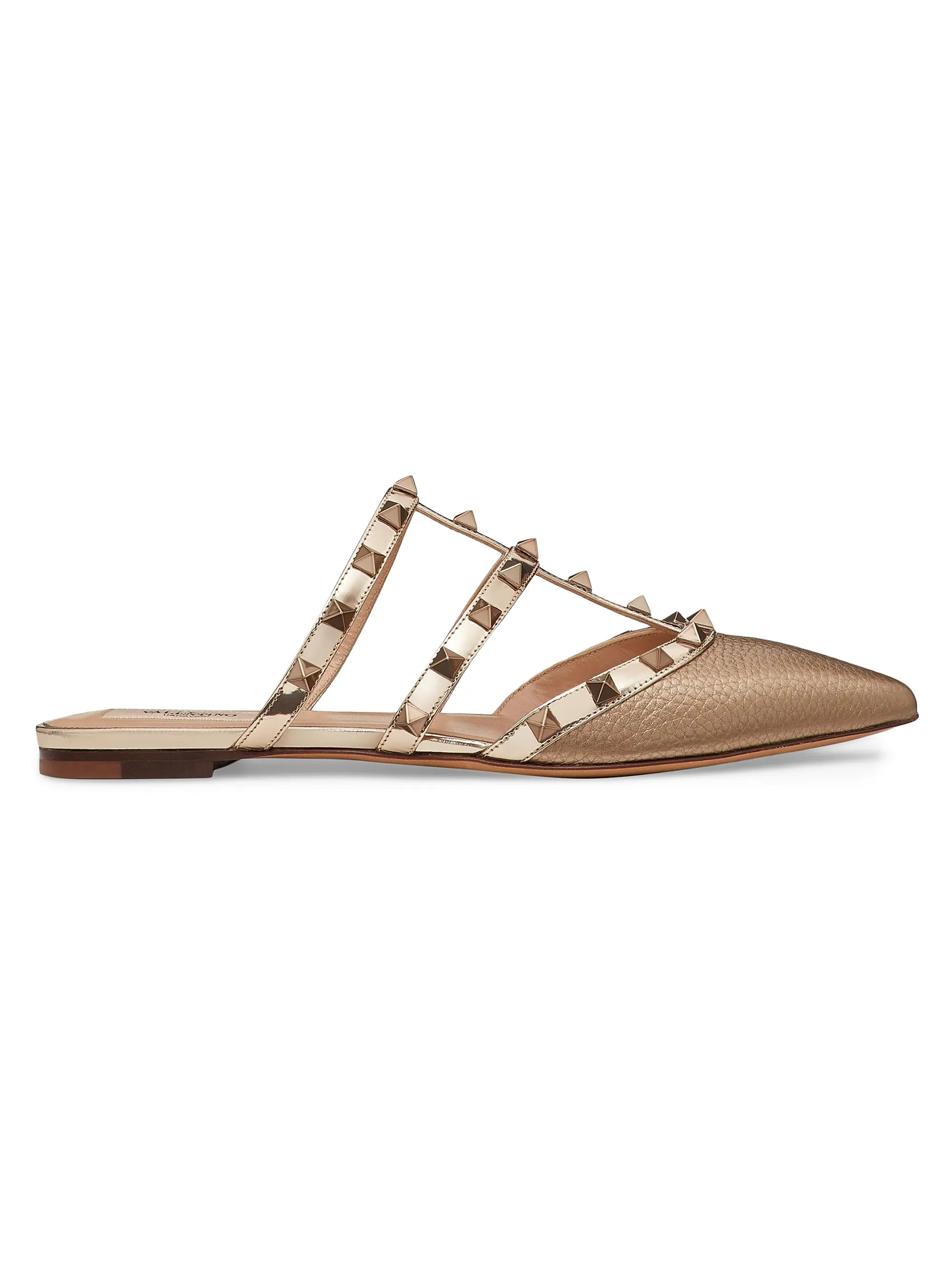 Metallic Rockstud Mules | Saks Fifth Avenue