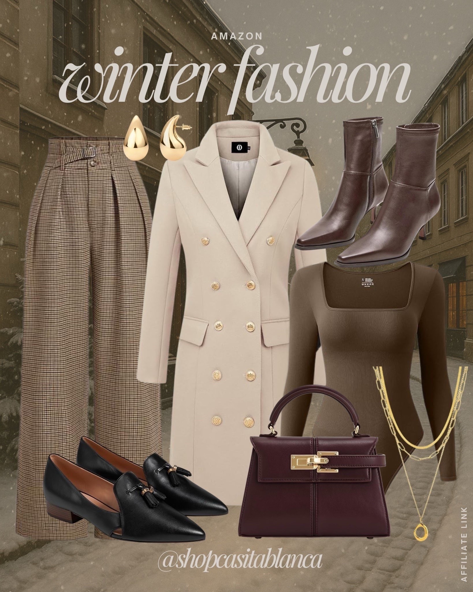 Cold weather never looked so chic ❄️ Every piece here is an Amazon winter find that feels luxe but comes without the designer price tag. From timeless wool coats to structured handbags, tailored trousers, and sleek boots—these are the affordable staples that instantly elevate your wardrobe this season.

#AmazonFashion #WinterStyle #AmazonWinterFashion #AffordableStyle #WinterOutfits #AmazonFinds #QuietLuxury #ChicAndAffordable #LTKStyleTip 


#LTKHoliday #LTKSeasonal #LTKFindsUnder50