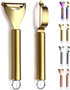 Gold Potato Vegetable And Fruit Peelers For Kitchen, Kyraton Titanium Gold Plating Stainless Stee... | Amazon (US)