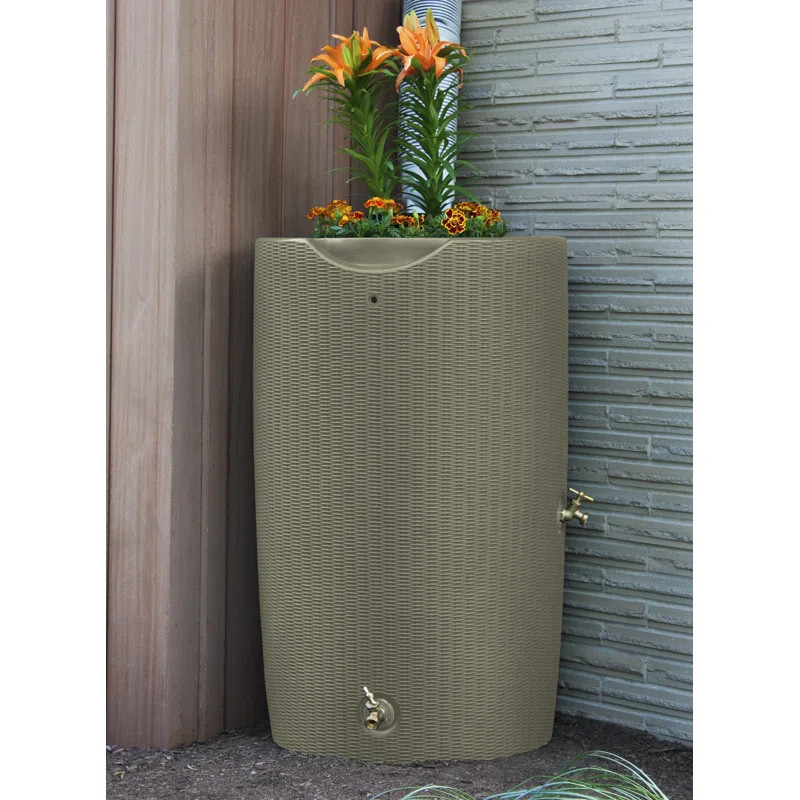 Impressions 50 Gallons Gal. Plastic Drainable Rain Barrel | Wayfair North America