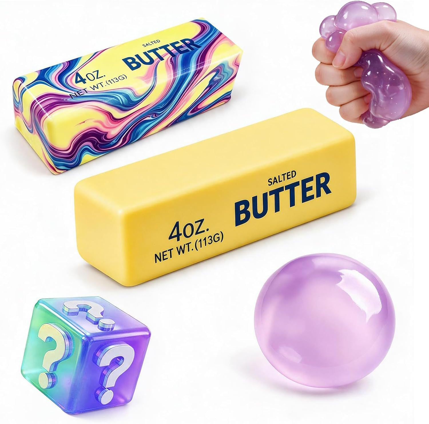 4Pcs Squishy Pack,Butter Squishy Coconut Oil Squishies | Amazon (US)