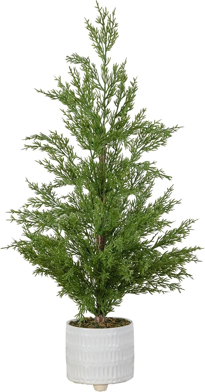 Nearly Natural 2ft. Artificial Norfolk Pine, White Ceramic Planter | Amazon (US)