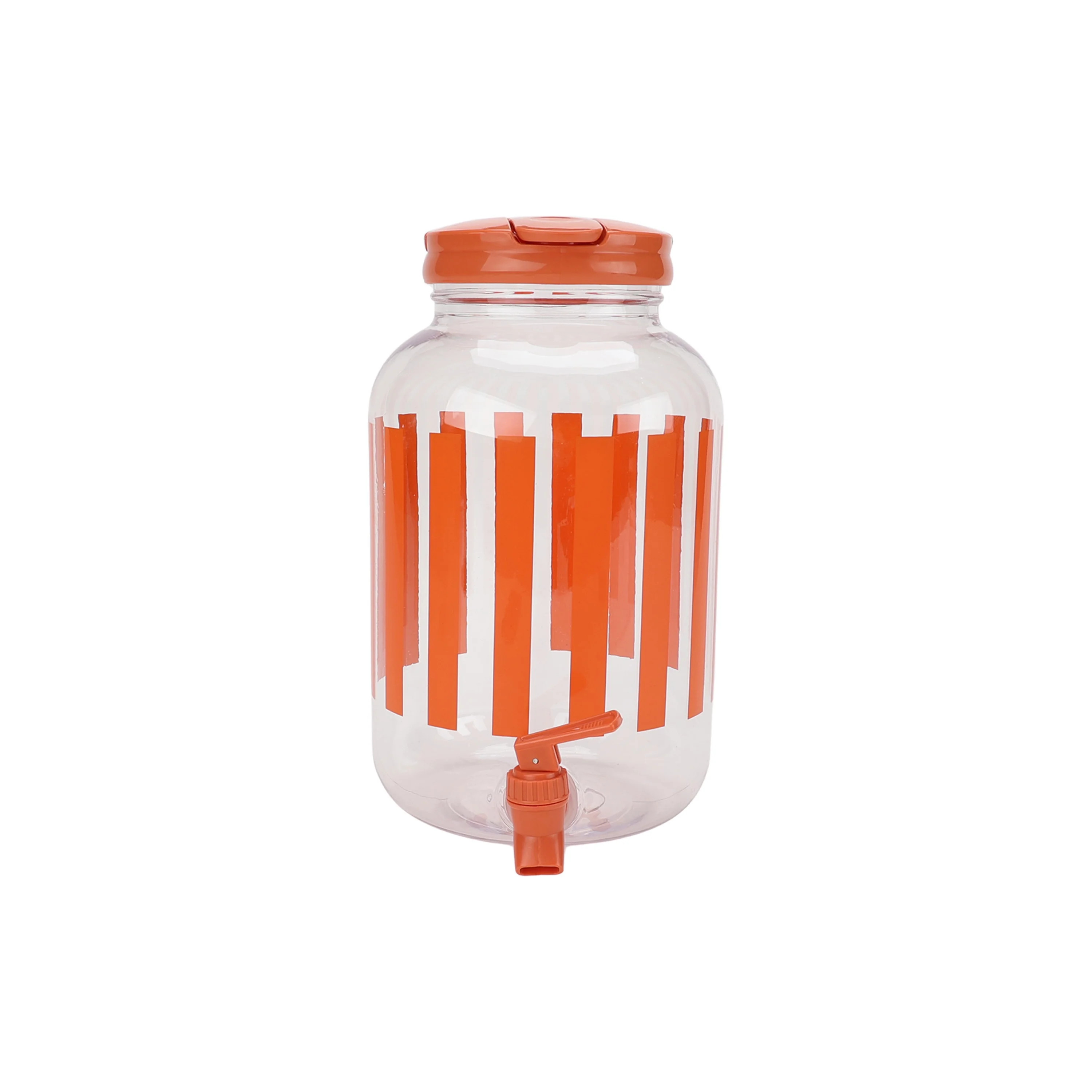 Mainstays Acrylic 1.2 Gallon Leak Proof Beverage Dispenser, Coral Stripe | Walmart (US)