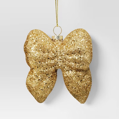 Christmas Glass Shiny Champagne Bow Ornament - Wondershop™ | Target