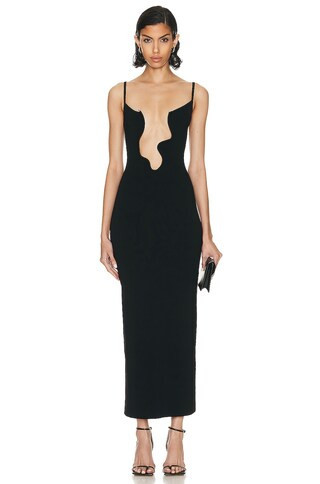 Christopher Esber Salacia Wire Column Dress in BLACK - Black. Size M (also in L). | FWRD 