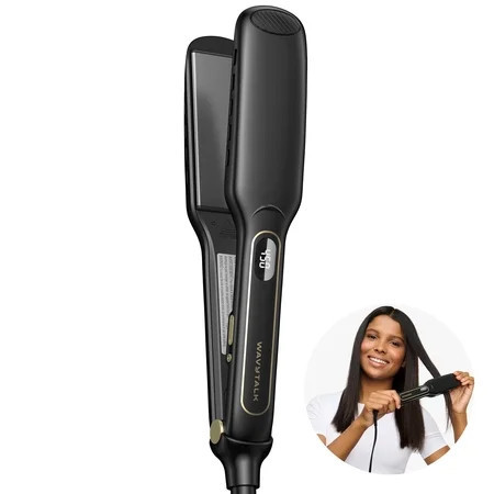 Wavytalk Titanium 1.75 Inch Hair Straightener, Wet to Straight Flat Iron with Dual Voltage Leave Silky & Smooth, Black | Walmart (US)