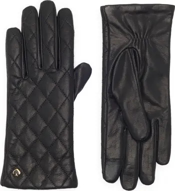 Kate Spade New York quilted spade leather gloves | Nordstromrack | Nordstrom Rack