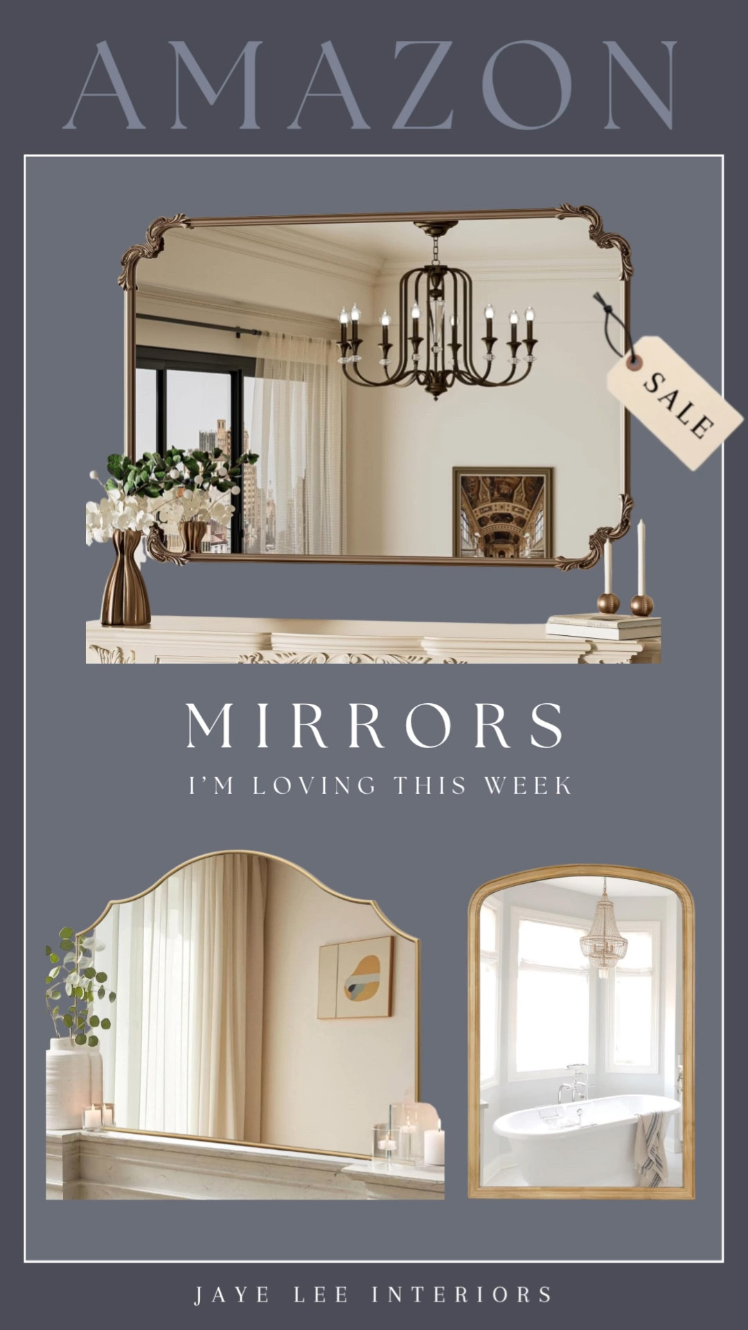 BEAUTIFUL & AFFORDABLE MIRRORS for over the mantel or console or vanity...

mirror over the fireplace, mirror above the nightstand, bathroom vanity mirror, entry console styling, entry console mirror, old world mirror, antiqued mirror, vintage style mirror, scalloped mirror #jleeinteriors 

 #LTKHome #LTKSaleAlert

#LTKHome