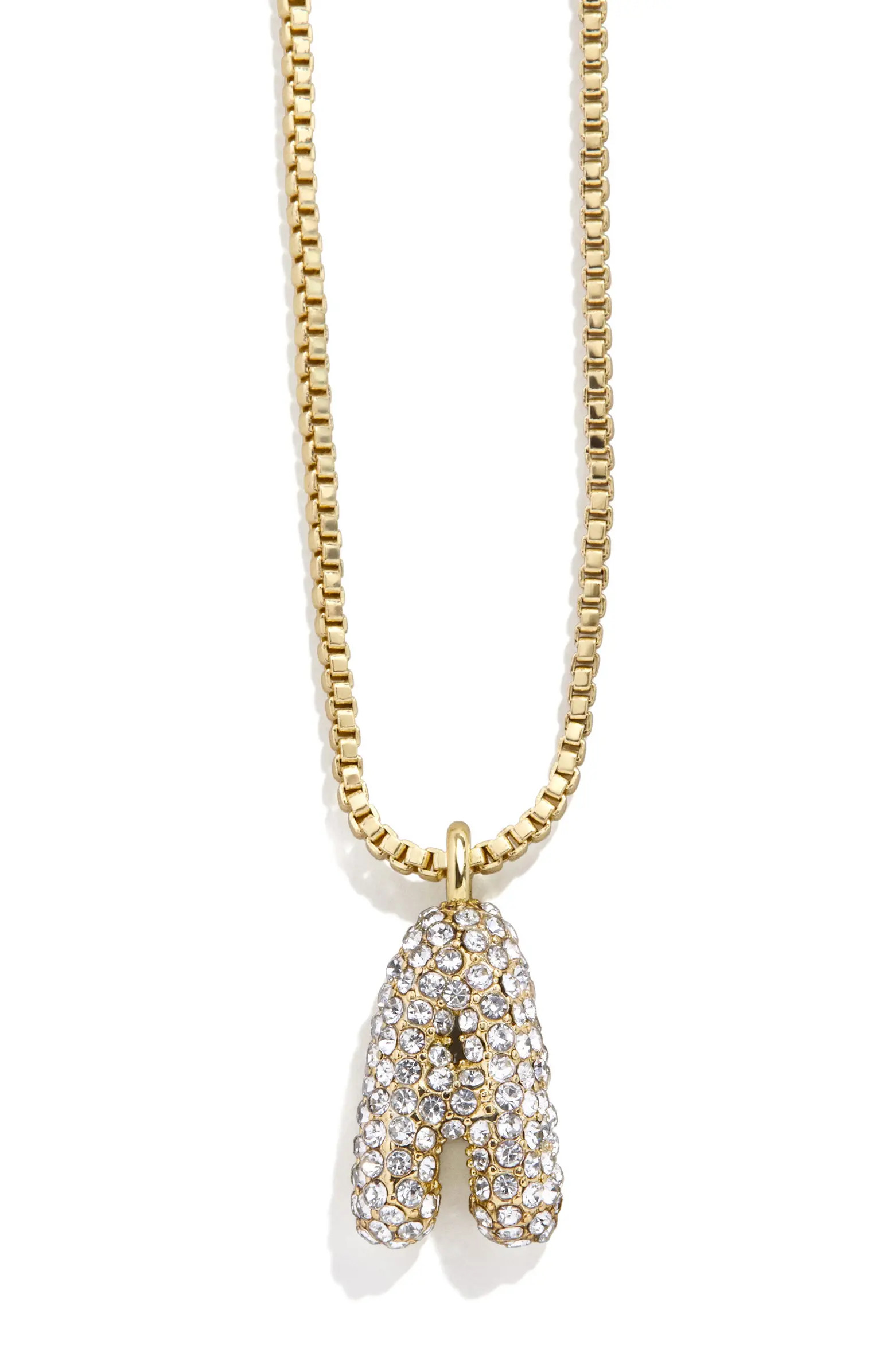 BaubleBar Mini Pavé Bubble Initial Necklace | Nordstrom | Nordstrom