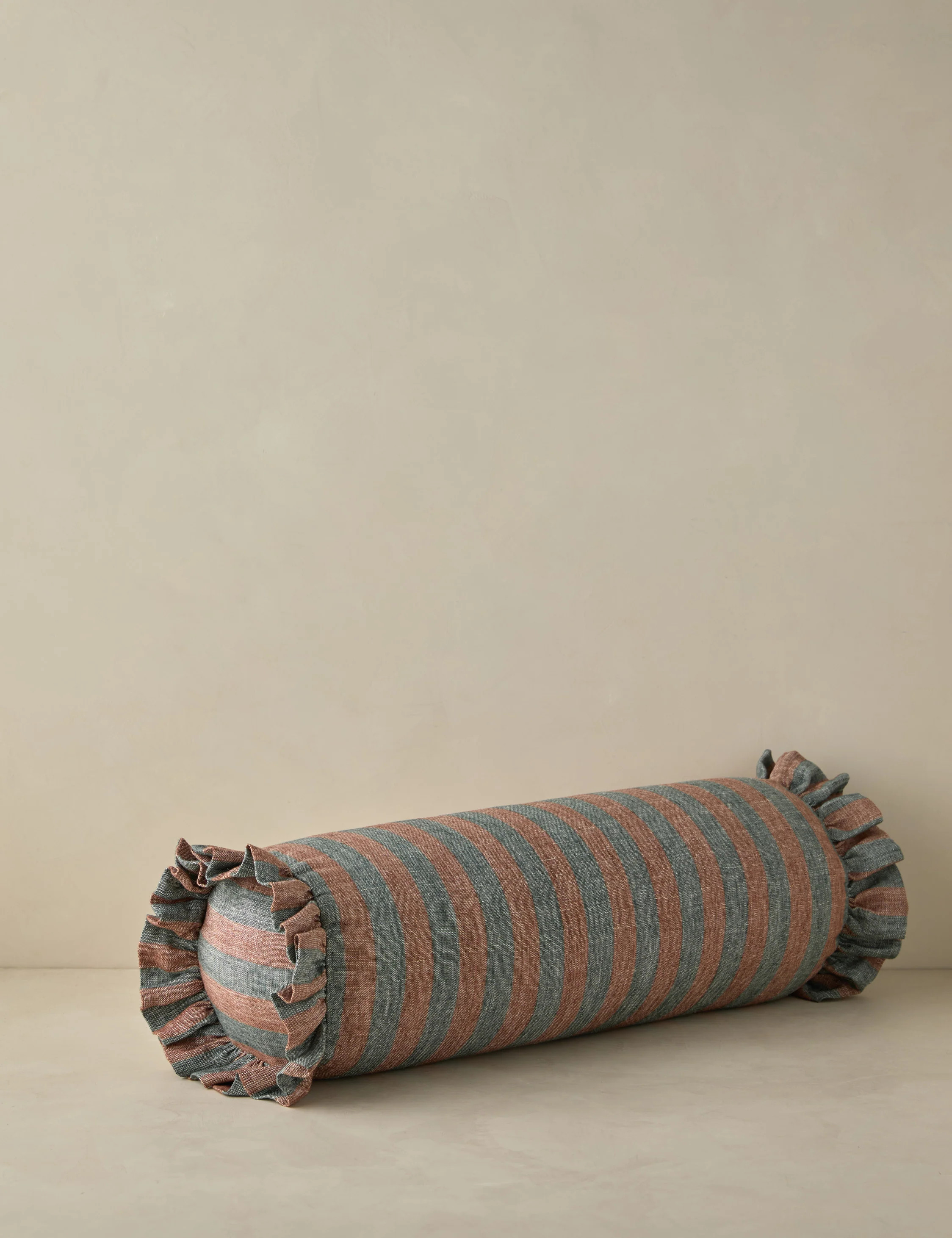 Amaroso Linen Ruffle Bolster Pillow | Lulu and Georgia 
