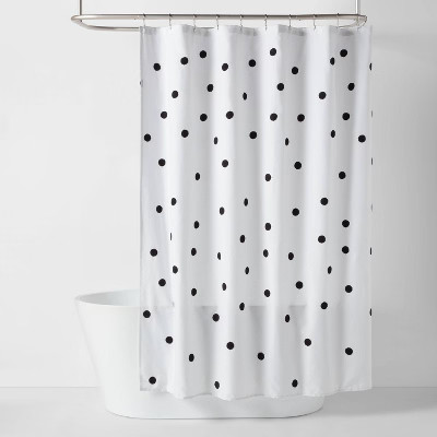 Dot Textured Kids' Shower Curtain Black - Pillowfort™ | Target