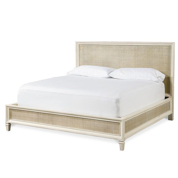 Summer Hill White Complete Woven Accent King Bed | Bellacor