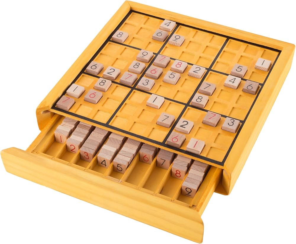 Hey! Play! Wood Sudoku Board Game Set- Complete Set with Number Tiles, Wooden Game Board and Puzz... | Amazon (US)