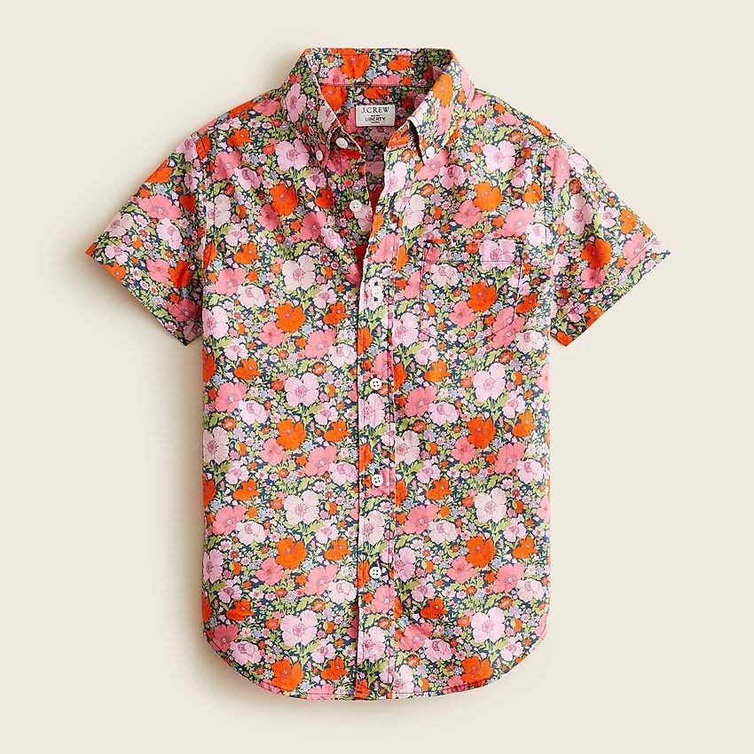 Boys' short-sleeve button-up shirt in Liberty® print | J.Crew US