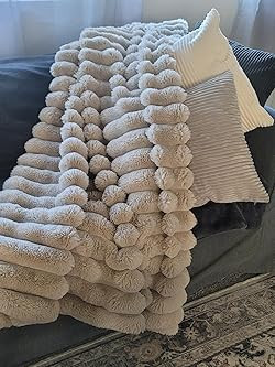 Bedsure Faux Fur Blanket, White Soft and Fluffy Blanket, Fuzzy Cozy Plush Throw Blanket for Couch... | Bedsure