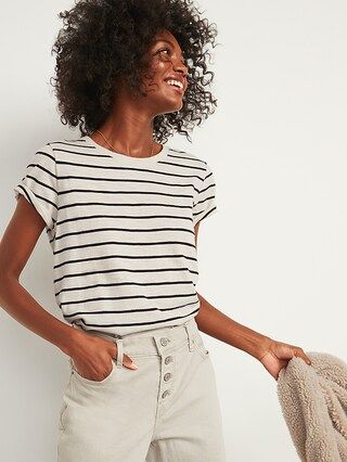 EveryWear Striped Slub-Knit Crew-Neck Tee for Women | Old Navy (US)