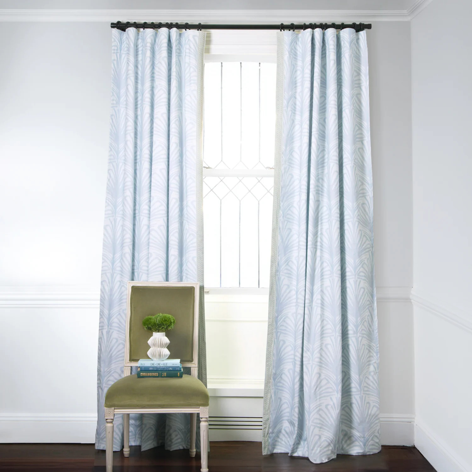 Pepper Home | Sky Blue Palm Curtain | Pepper