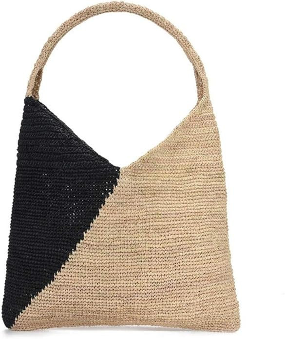 Raffia Knitted Handbags for Women Handmade Casual Beach Shoulder Bag 2020 Classic Fashion Woven T... | Amazon (US)