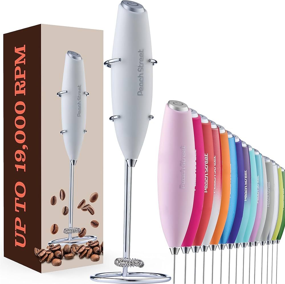 Powerful Handheld Milk Frother, Mini Milk Foamer, Battery Operated Stainless Steel Drink Mixer wi... | Amazon (US)