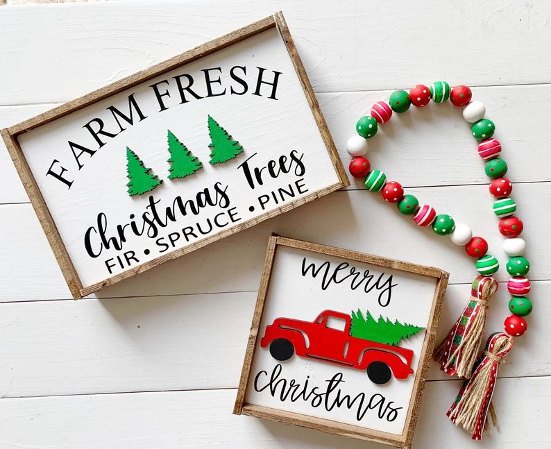 Christmas truck / Christmas tree sign / Christmas signs / 3D signs / merry Christmas/ tiered tray... | Etsy (US)