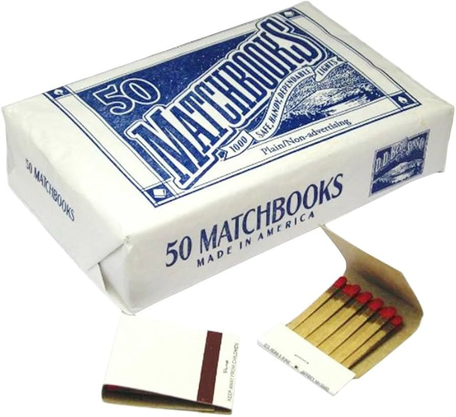 D.D. Bean & Sons 50 Plain White Matches Matchbooks for Wedding Birthday Wholesale Made in America | Amazon (US)