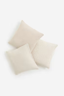 3-pack Textured-weave Cushion Covers - Light beige - Home All | H&M US | H&M (US + CA)