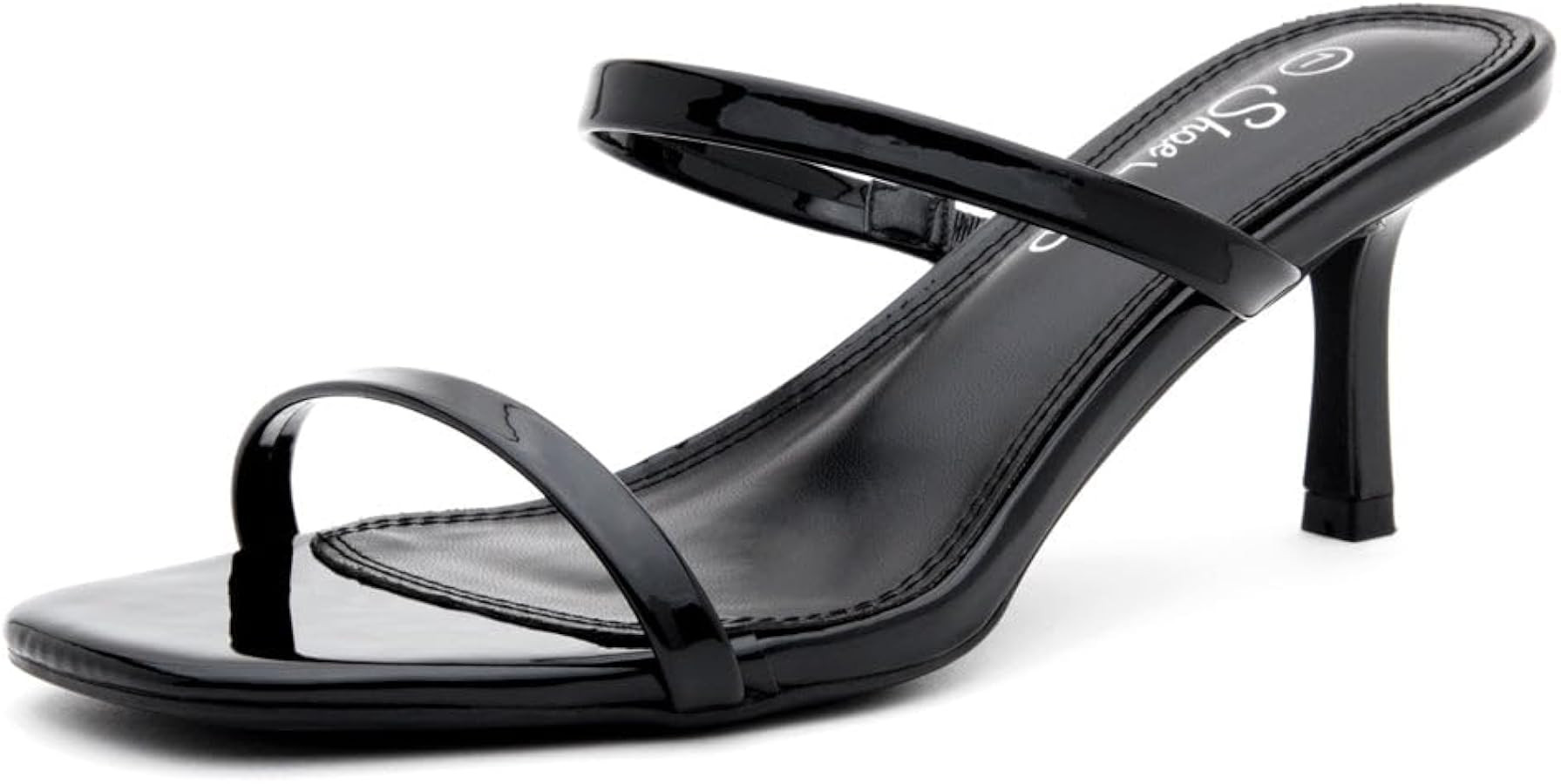 Shoe Land Kitten Heels for Women – Low Heels, Slip-On Open Toe Heeled Mules with 2 Straps, Dres... | Amazon (US)