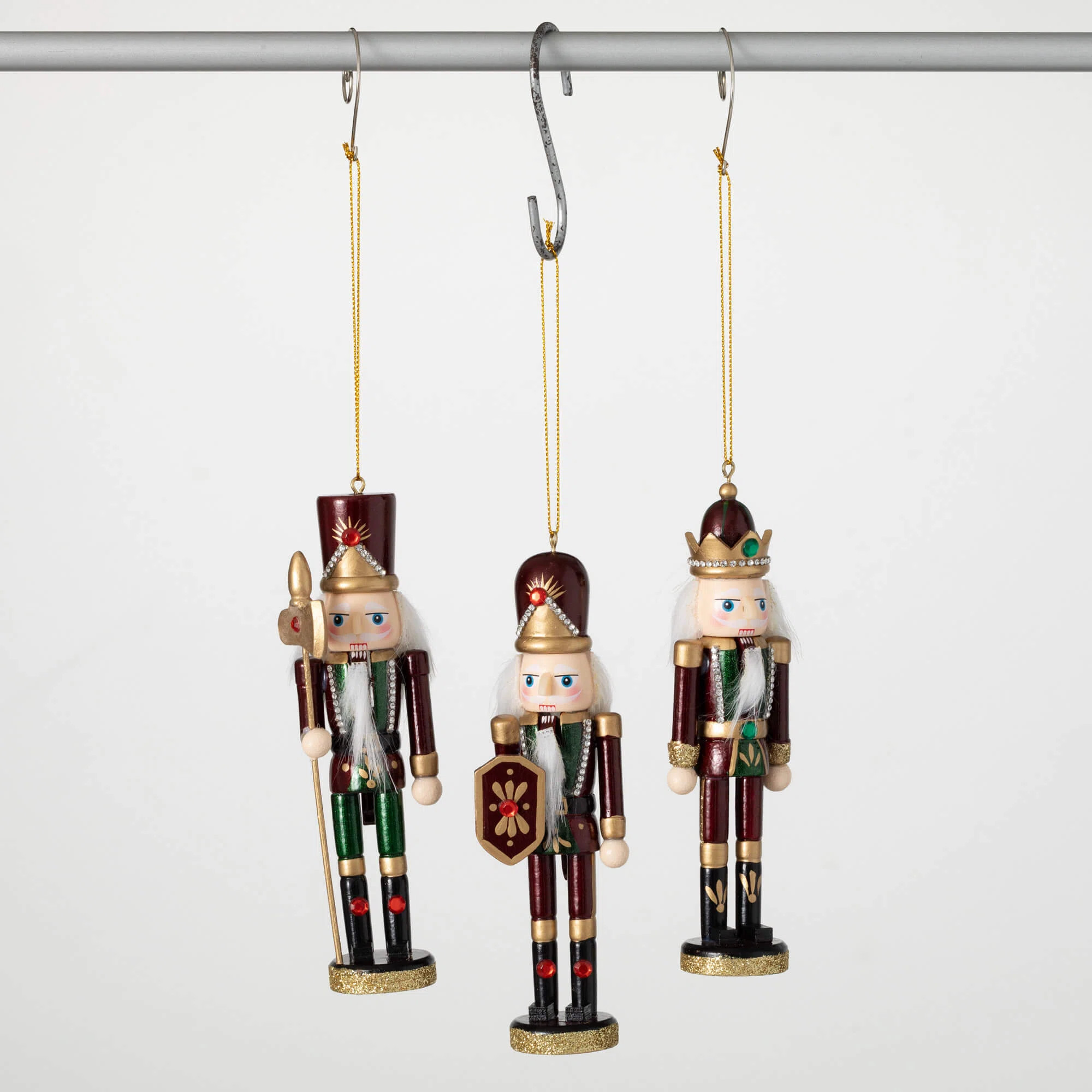 The Holiday Aisle® 6" Christmas Green Nutcracker Ornament Trio Set of 3, Red-Green | Wayfair | Wayfair North America