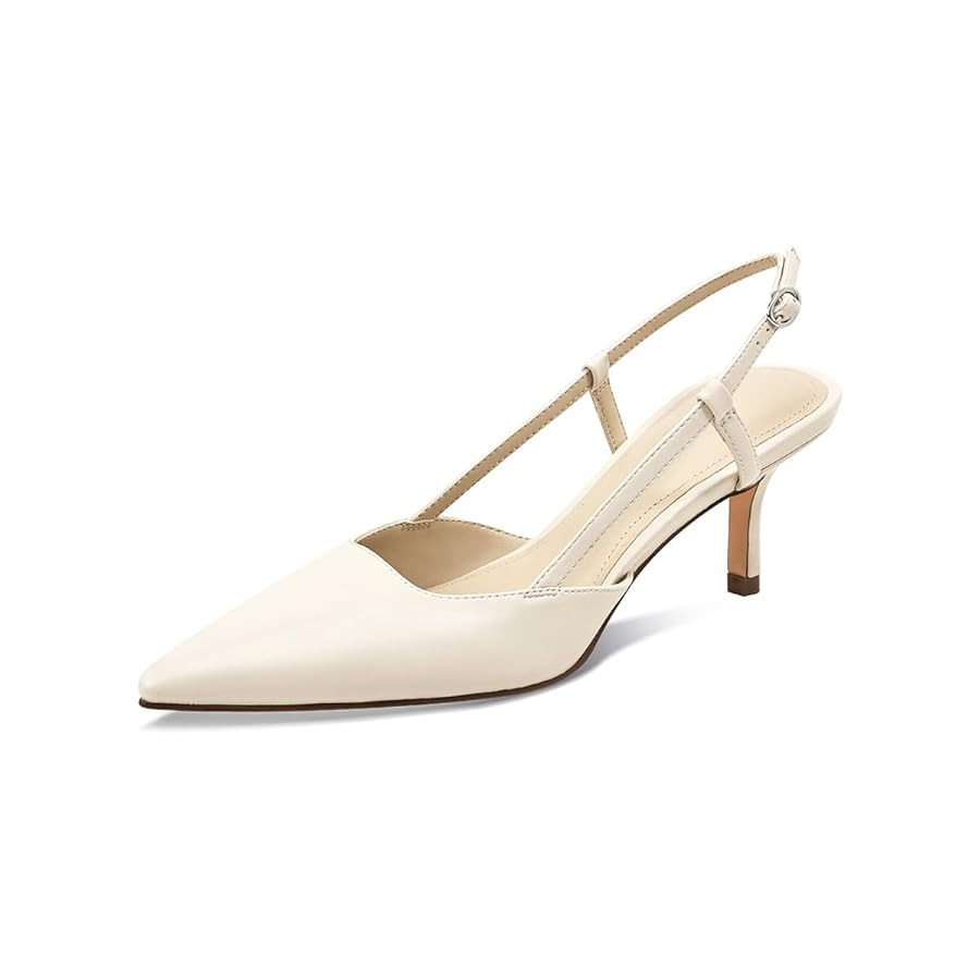Kitten Heels for Women Pointed Closed Toe Slingback Heels Bridal Shoes Rhinestones Pumps Shoes Wo... | Amazon (US)