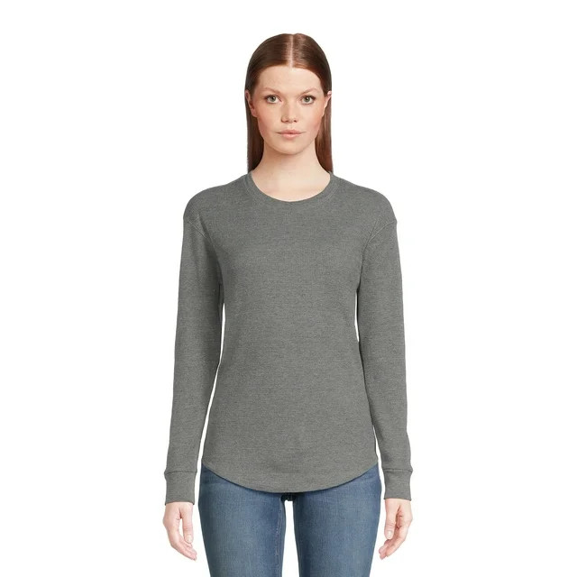 Time and Tru Women's Thermal Top with Long Sleeves, Sizes S-3XL | Walmart (US)