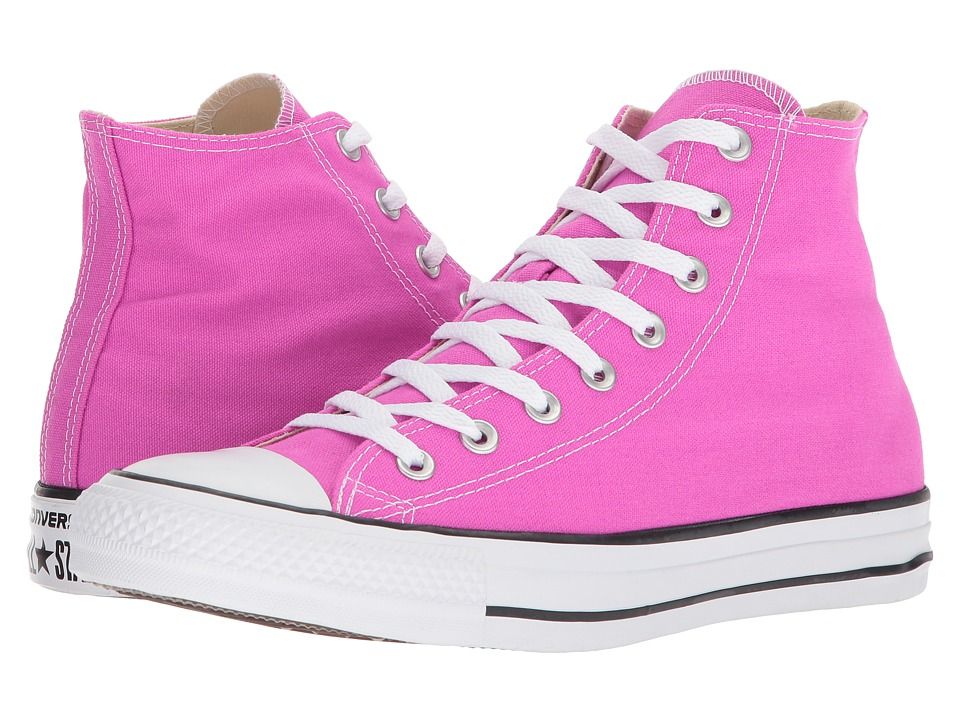 Converse - Chuck Taylor(r) All Star(r) Seasonal Color Hi (Hyper Magenta) Lace up casual Shoes | Zappos