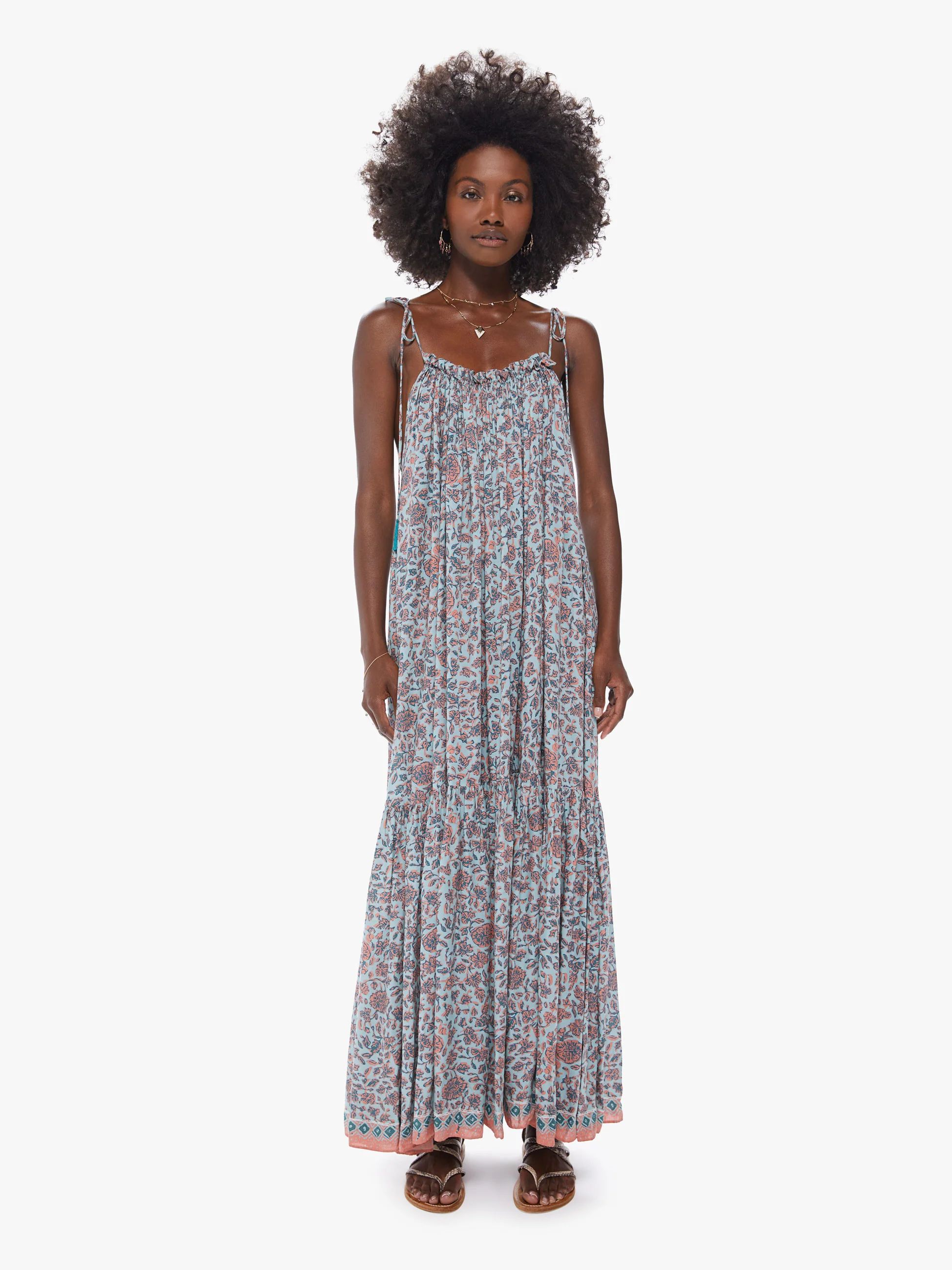 Natalie Martin Jerusha Dress - Bloom Print Seafoam | Mother Denim