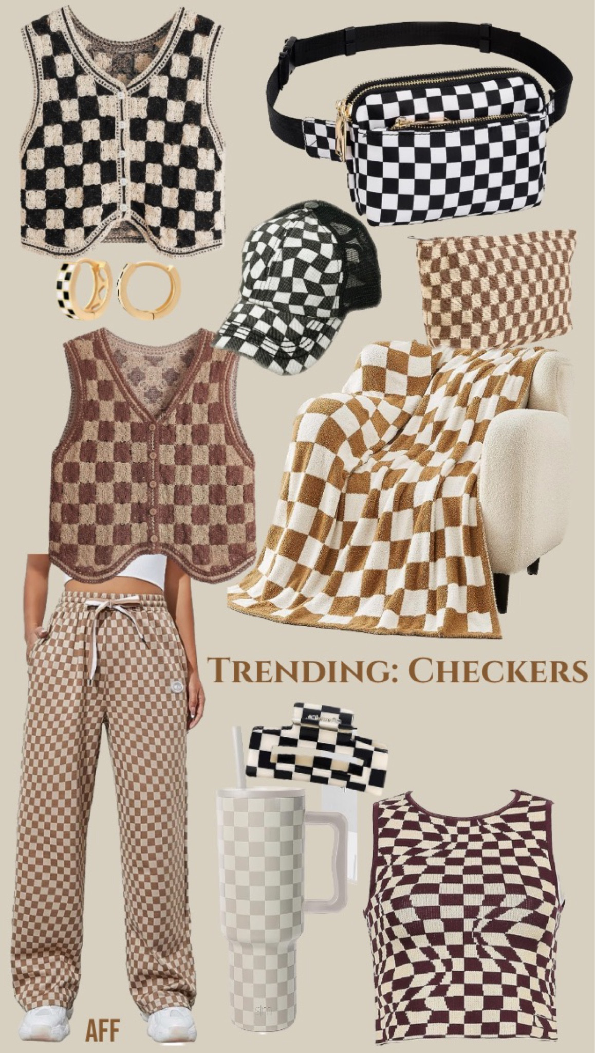 Checkers are everywhere right now, and they’re so fun! A classic pattern that’s trending in both clothes and home decor!
……………..
sweater vest, checkered vest, baseball cap, fall trends, belt bag, checkered belt bag, fall top, fall sweater, sweatpants, checkered sweatpants, checkered tumbler, checkered cup, cup with handle, cup under $30, button up vest, sweater vest cropped, checkered hoops, huggies, loops, small loop earrings, makeup bag, toiletry bag, travel bag, hair claw, checkered blanket, barefoot dreams dupe, barefoot dreams doop, back to school trends, college trends, outfit trends, fall 2023 trends, pattern sweatpants, amazon fashion, amazon finds, amazon finds under $20, amazon finds under $30, amazon finds under $50

#LTKhome #LTKunder50 #LTKstyletip