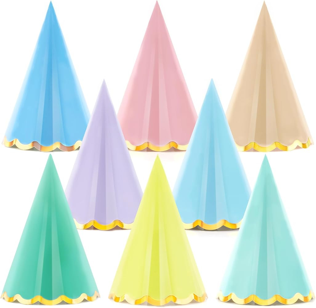 Hooqict 24Pcs Mini Birthday Party Hats Colorful Happy Birthday Cone Paper Hats for Kids Girls Pet... | Amazon (US)