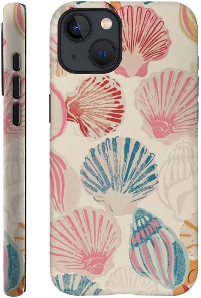 Case Compatible with for iPhone 13,Pink Sea Shell Art Phone Case for iPhone 13,Protective Phone C... | Amazon (US)