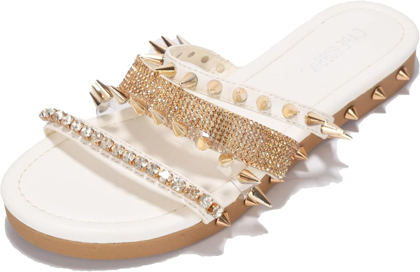 Cape Robbin Women's Slide Sandals Spiked Flat Slides, Summer 2025 Comfortable Slip-On Beach Shoes... | Amazon (US)