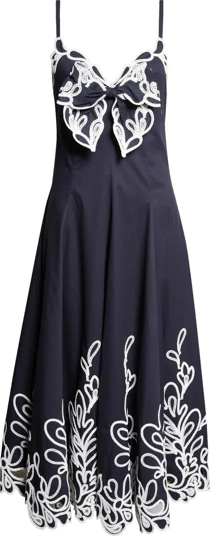Embroidered Paisley Bloom Detail Cotton Dress | Nordstrom