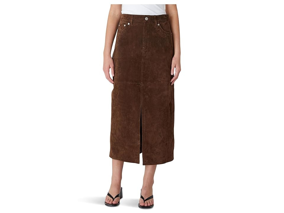 Blank NYC Midi Skirt Women's Skirt Black Coffee : 27, Leather | Zappos