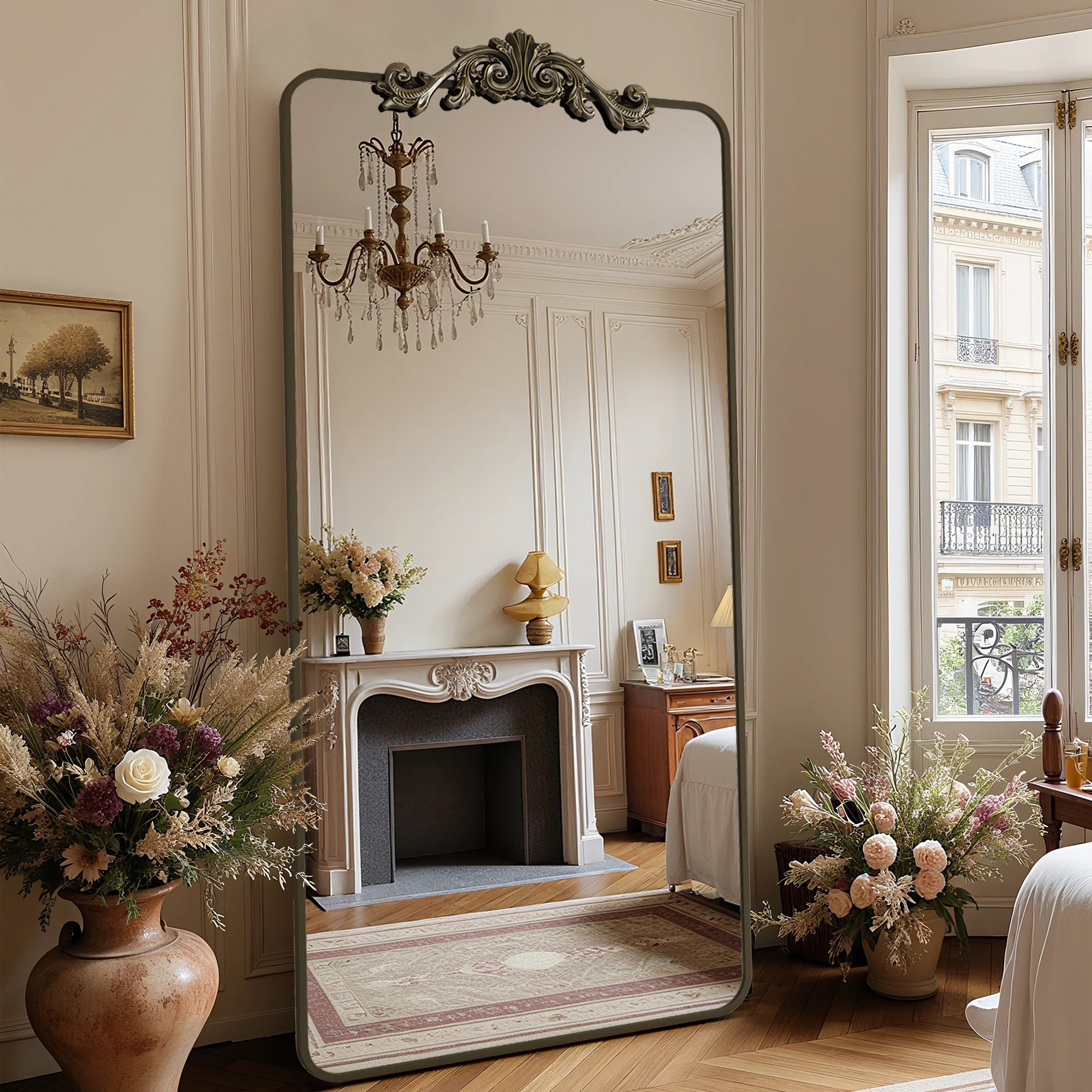 Retro engraved full-length mirror | Wayfair North America